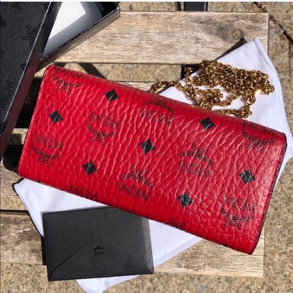 MCM Visetos Large Patricia Chain wallet ruby red - Picture 6 of 7